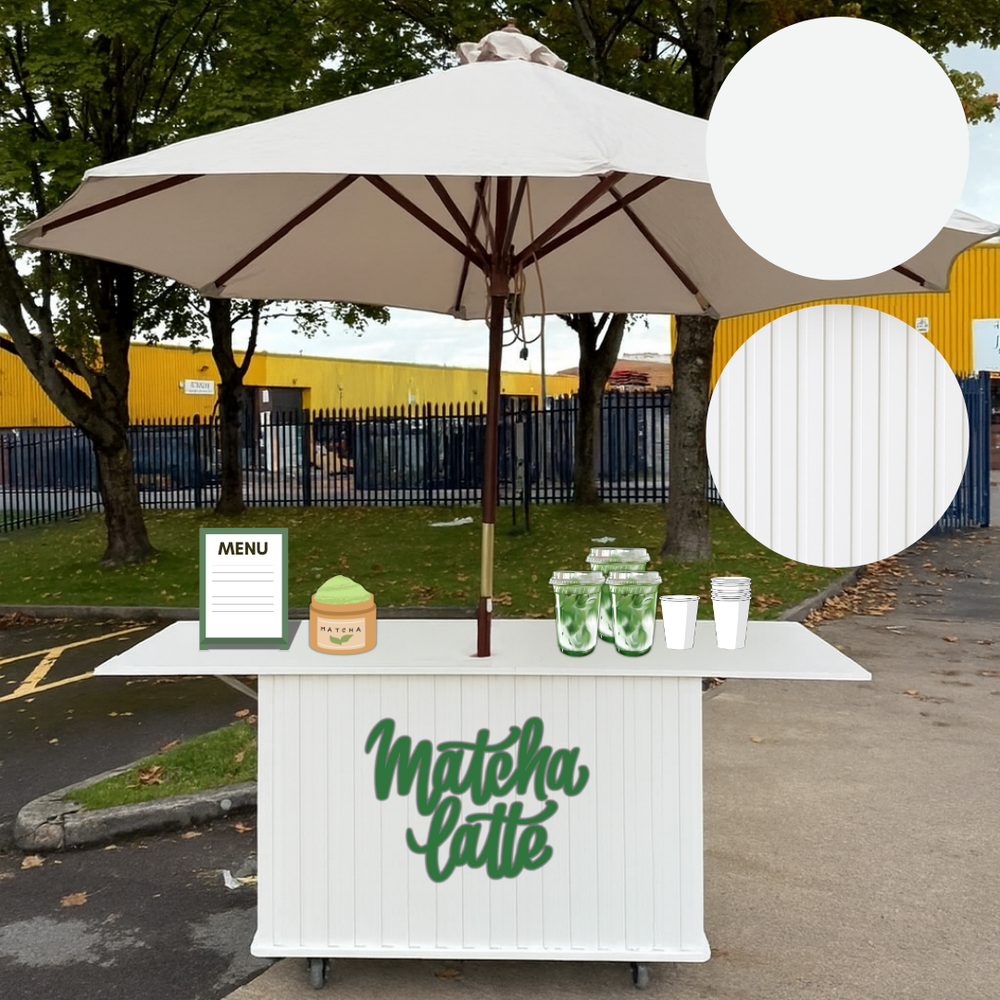 Mobile Collapsible White Plain Top Cart with Optional Fronts