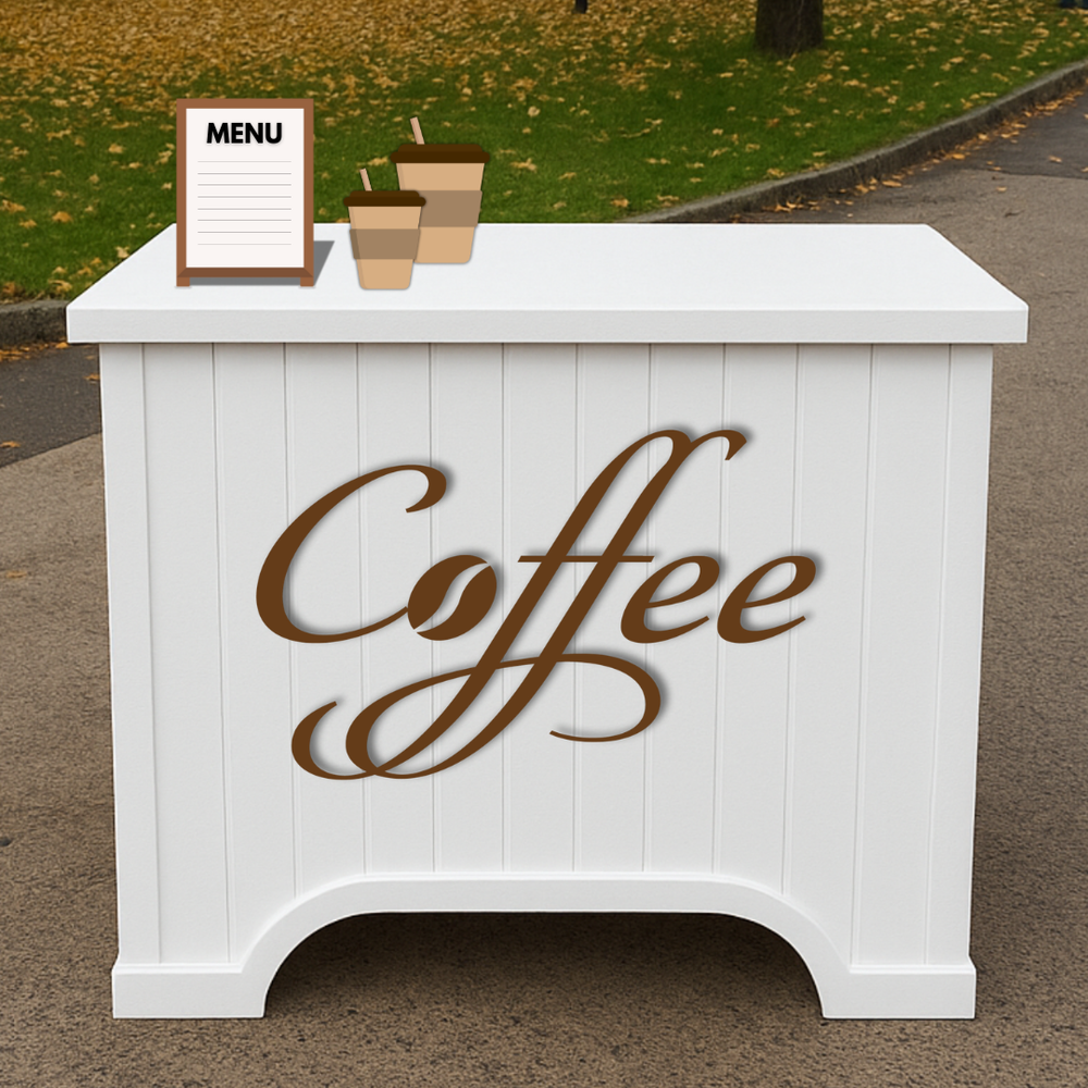 Mobile Basic Foldable White Table with Grooved Front